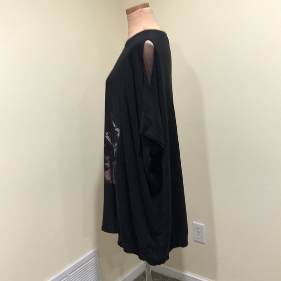 Allsaints Tulipa Floral Cold Shoulder Dress Size Medium Dark Gray Silk Floral - Picture 4 of 9